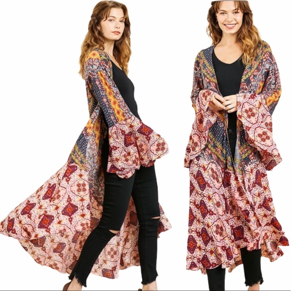 Umgee Sweaters - Umgee Small Gypsy Boho Duster Kimono S - 2X